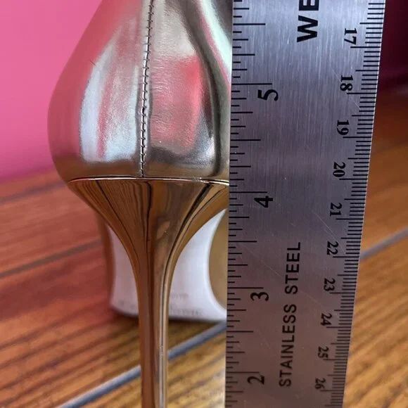 Jimmy Choo Romy 105mm Liquid Mirror Leather Gold - Picture 11 of 11